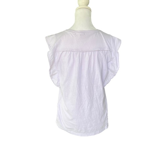 Sundry - NWOT Flutter Sleeve Tank Crochet Trim Lavender Sz 0/XS - Picture 3 of 7
